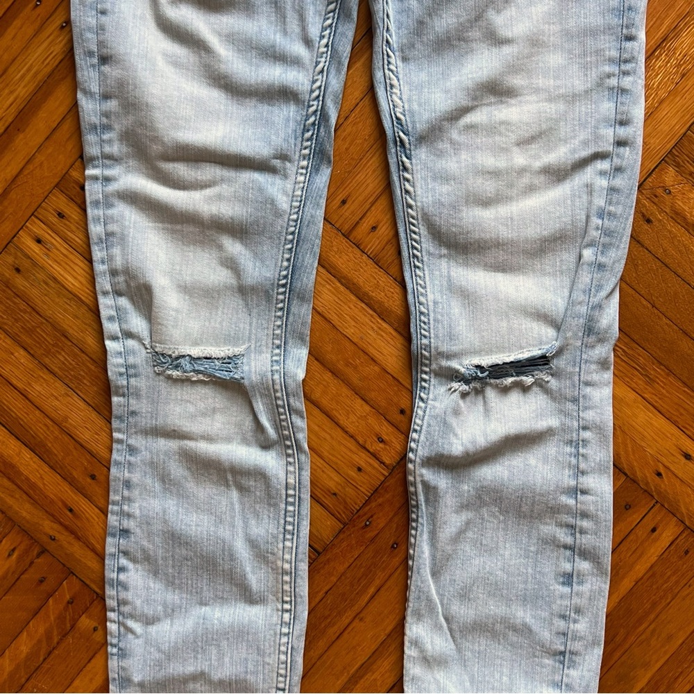Zara Woman Bleached Wash Distressed Skinny Jeans - Picture 3 of 4